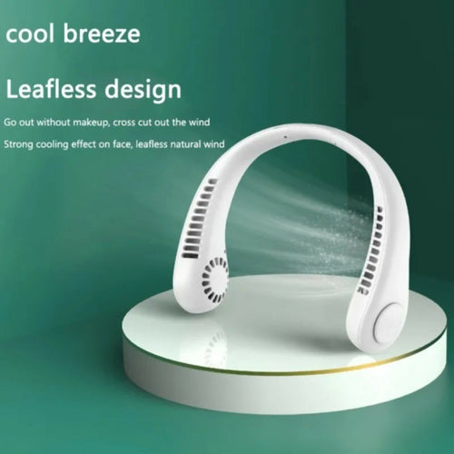 Portable Bladeless Neck Fan 1200mAh – Rechargeable Hands-Free 360° Airflow Personal Neck Cooler