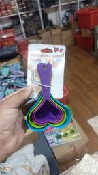 Heart Shaped Multicolor Measuring Cups Set