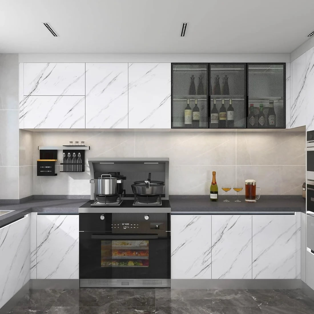 yu450/85Upgrade your home décor with the Marble Sheet Sticker – a premium 60x200cm waterproof self-adhesive PVC wallpaper designed for furniture, walls, and countertops. Featuring a realistic marble finish, it adds elegance and durability while offering a