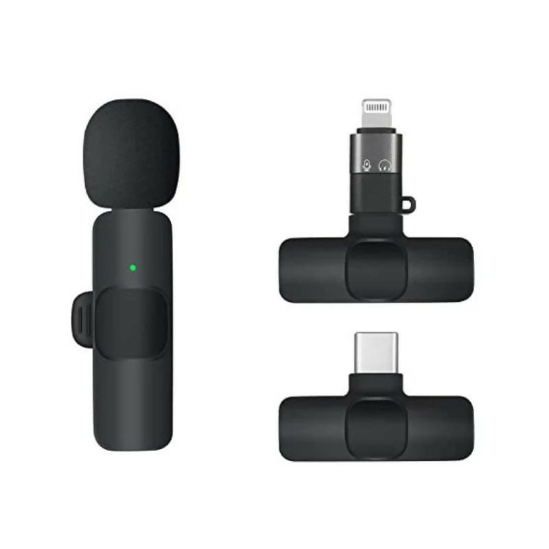 K9 Wireless Lavalier Microphone | Plug & Play Type-C & iOS Mic with Noise Reduction