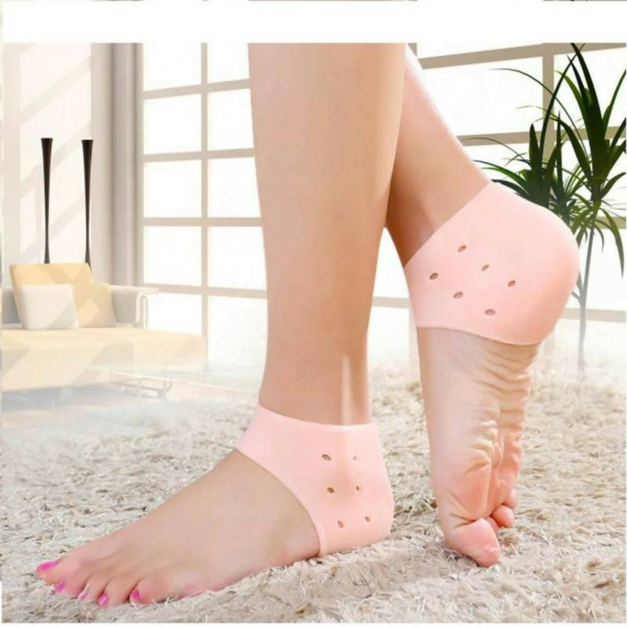 Silicone Gel Heel Pad Socks – Heel Pain Relief & Anti-Crack Protectors | 1 Pair for Men & Women