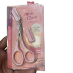 Eyebrow Trimming Scissors with Attached Comb, Precision Stainless Steel Blades