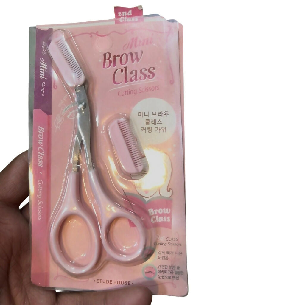Eyebrow Trimming Scissors with Attached Comb, Precision Stainless Steel Blades