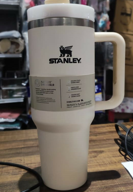 Stanley 40 Oz | (1200ML) Stainless Steel Vacuum Insulated Tumbler With Straw Leak Proof Quencher Cup For Hot And Cold Beverages - With Box | Black
