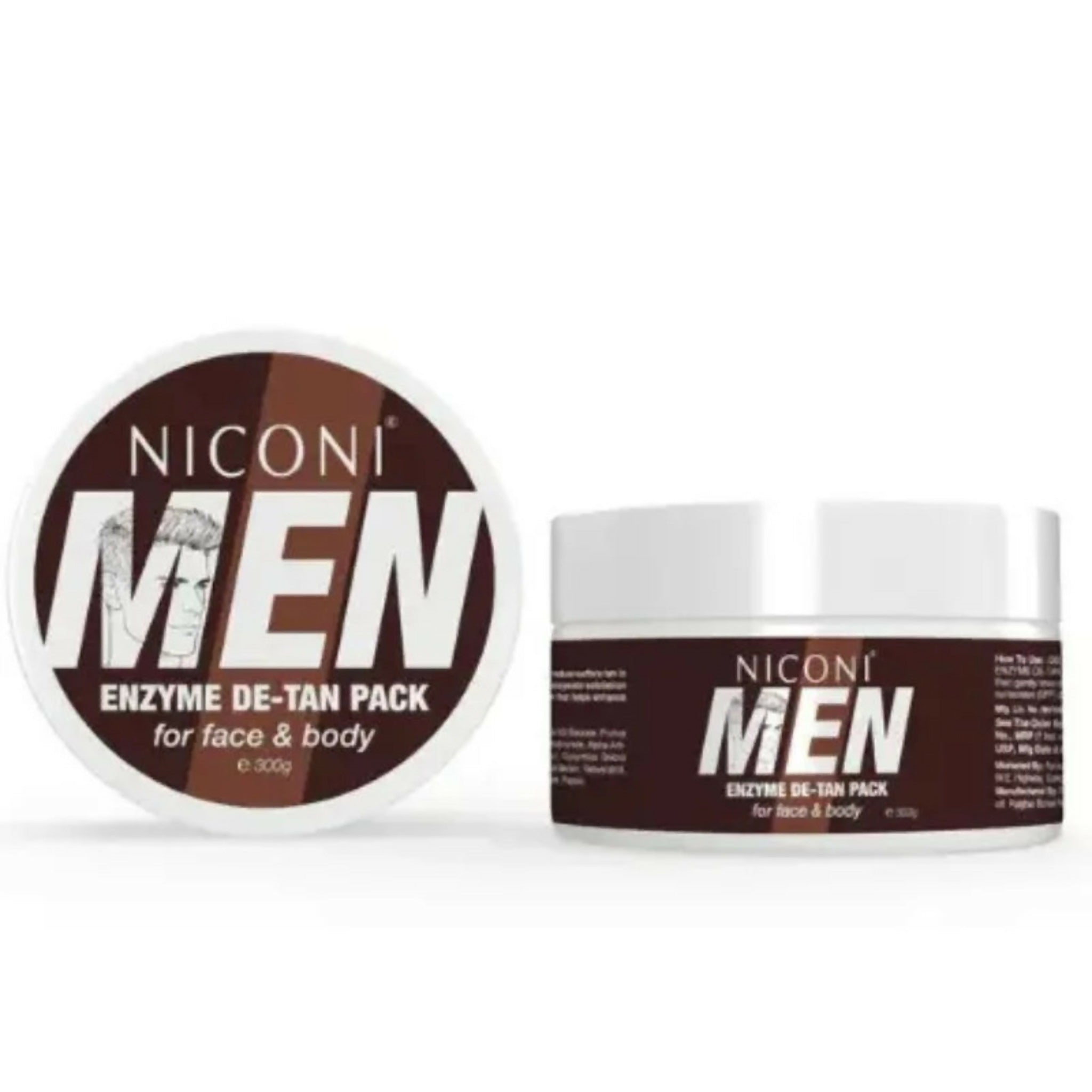 NICONI Men Enzyme De-Tan Pack 300g | Face & Body Cleansing & Brightening Cream