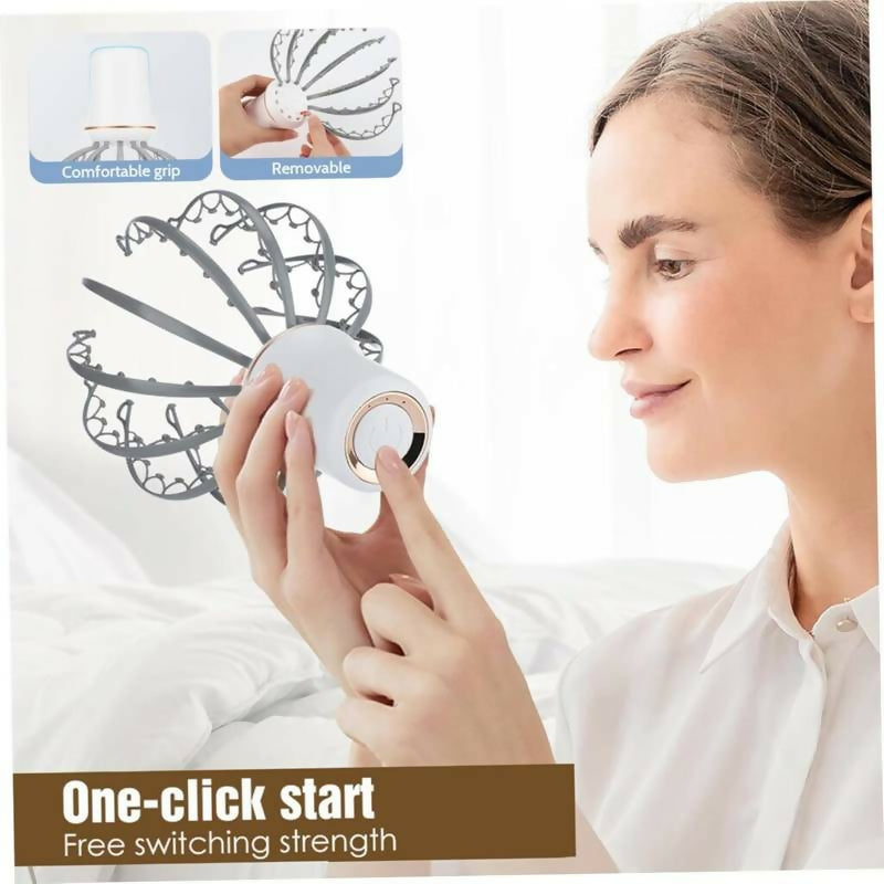 Electric Scalp Massager Octopus Shaped Scalp Massager with 12 Claws 500mAh 3 Mode Scalp Massage Tool with Handle Compact Head Massager for Stress/Headache Relief & More