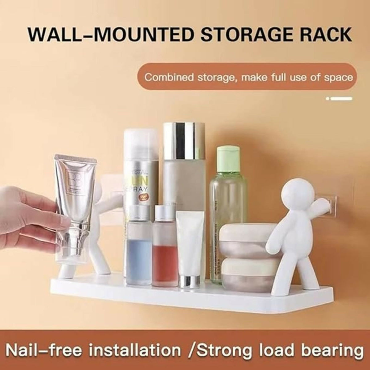 Multifunctional Self Adhesive Creative Character Shelves