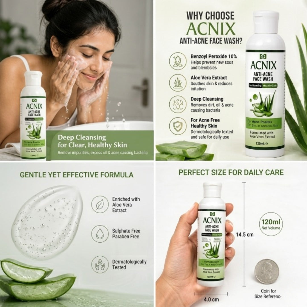 ACNIX Anti Acne Face Wash with 10% Benzoyl Peroxide - 120ml