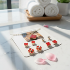 Beautiful 4 Pairs Of Earrings & Necklace Elegant Design