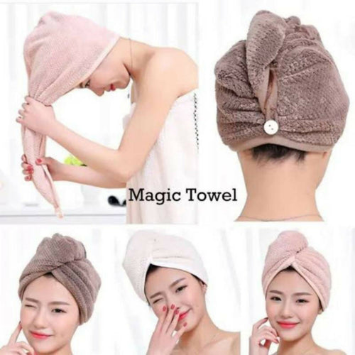 Pack of 2 Super Absorbent Microfiber Hair Towels – Quick Dry Hair Wrap Turban for Women, Long, Thick & Curly Hair