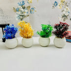 Mini Artificial Plants Decorative Tabletop Greenery - Pack of 4
