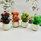 Mini Artificial Plants Decorative Tabletop Greenery - Pack of 4