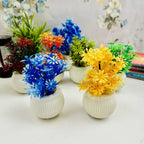 Mini Artificial Plants Decorative Tabletop Greenery - Pack of 4
