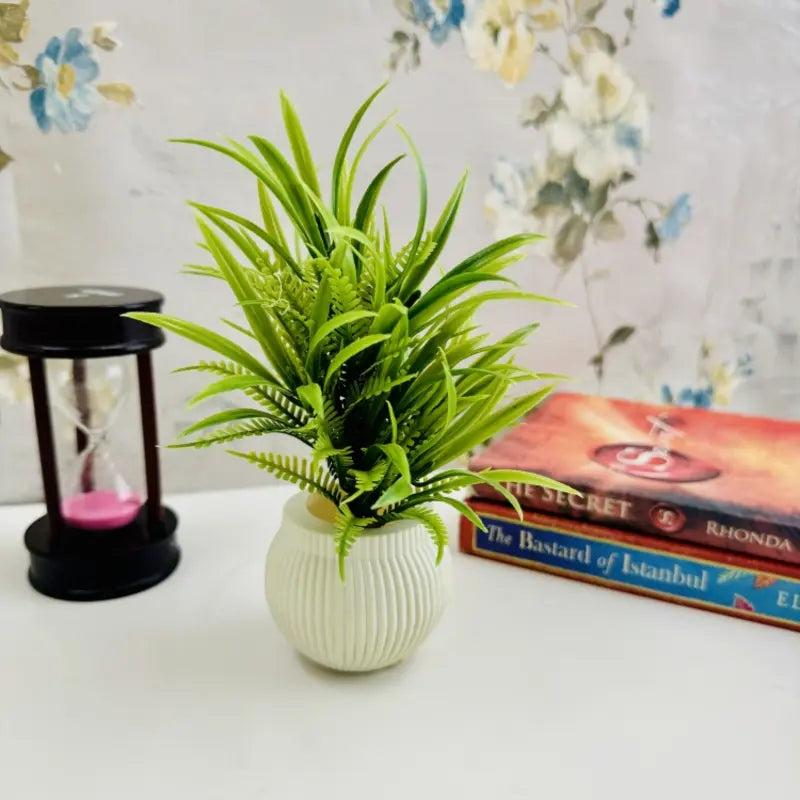 Mini Artificial Plants Decorative Tabletop Greenery - Pack of 4
