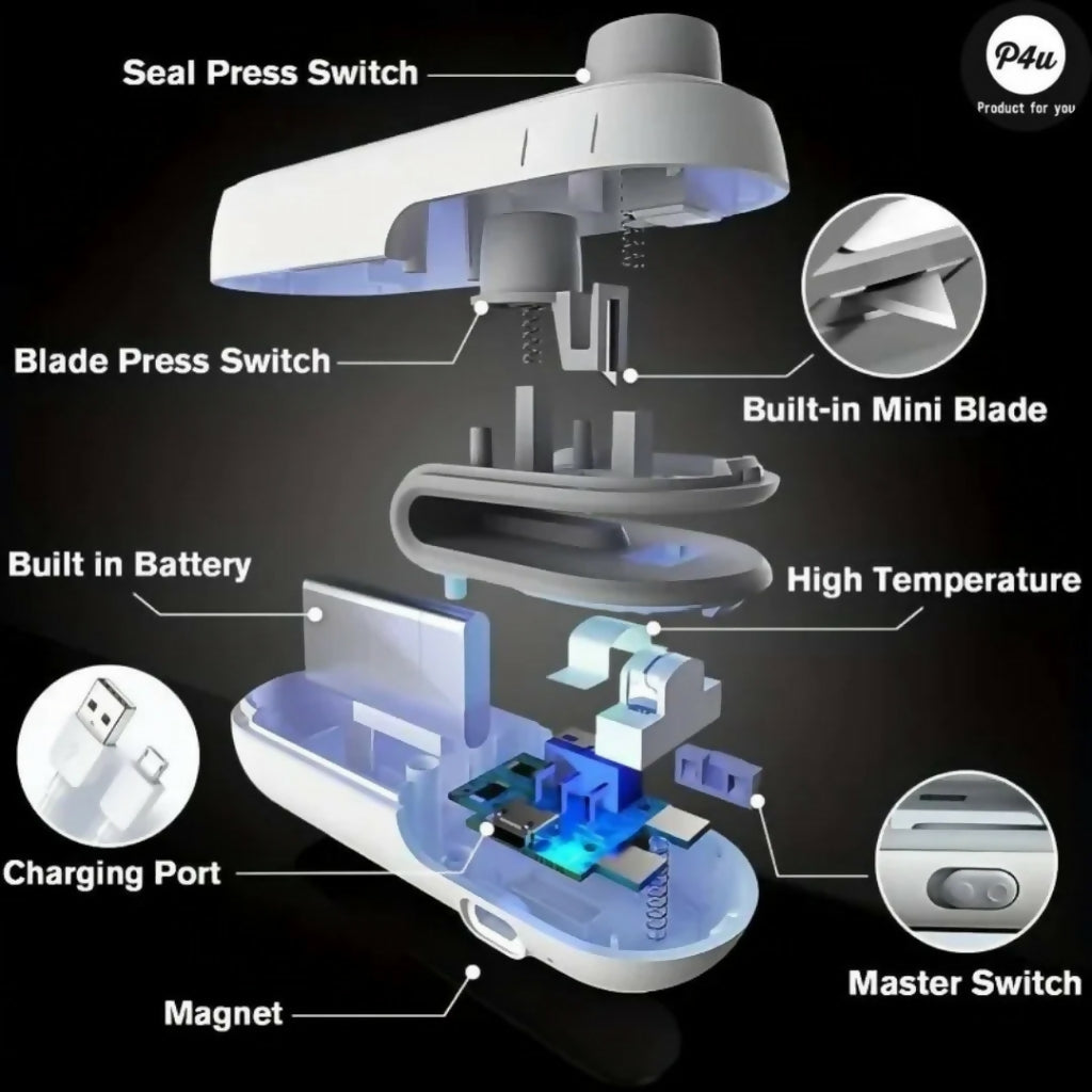USB Rechargeable Portable Mini Heat Sealing Machine cell operated plastic bag sealer