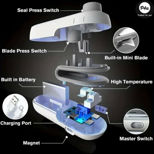 USB Rechargeable Portable Mini Heat Sealing Machine cell operated plastic bag sealer