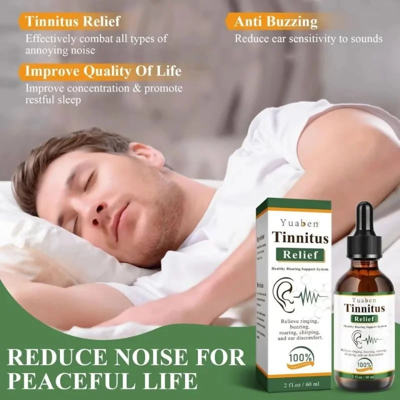 Yuaben Tinnitus Relief Drops | Healthy Hearing Support System | Ear Care Drops for Ringing, Buzzing & Ear Wellness | 60ml Tinnitus Relief Drops