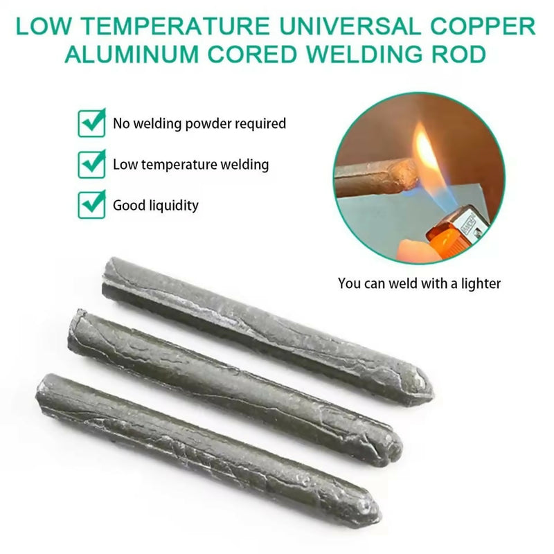 High-Strength Low Temperature Aluminum Welding Rods - 3 Pcs Set | Professional Metal Repair And Brazing Solution For Various Applications