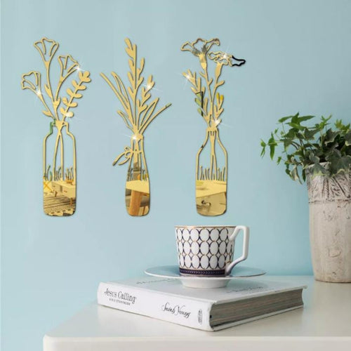 Acrylic leaf mirror wall decor