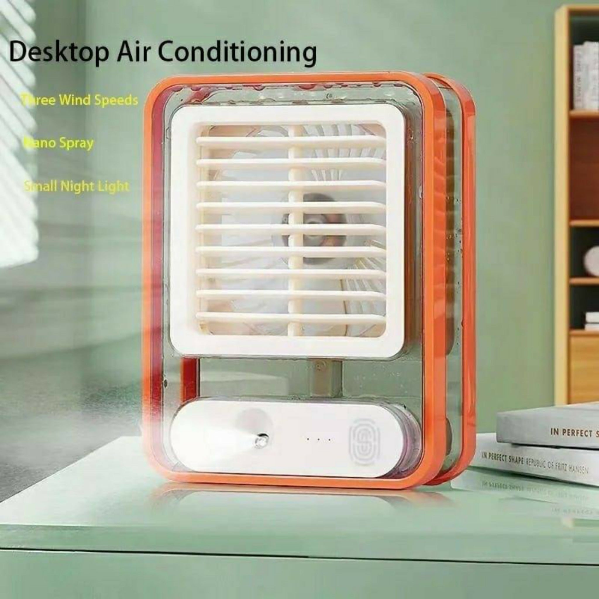 Rechargeable Mini Air Cooler Fan | USB Desktop Air Conditioner with Humidifier & Purifier – 3 Speed SEO Description: Stay cool and refreshed with this Rechargeable Portable Desktop Air Cooler Fan, featuring USB power, 3 adjustable speed levels