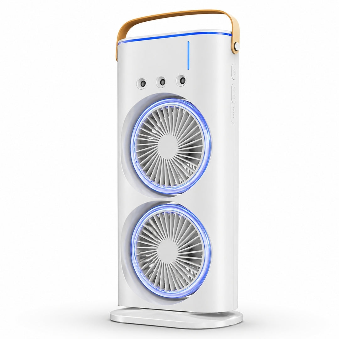 Air Cooler, Double Ended Spray Mist Fan USB Desktop, RGB Light