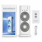 Air Cooler, Double Ended Spray Mist Fan USB Desktop, RGB Light