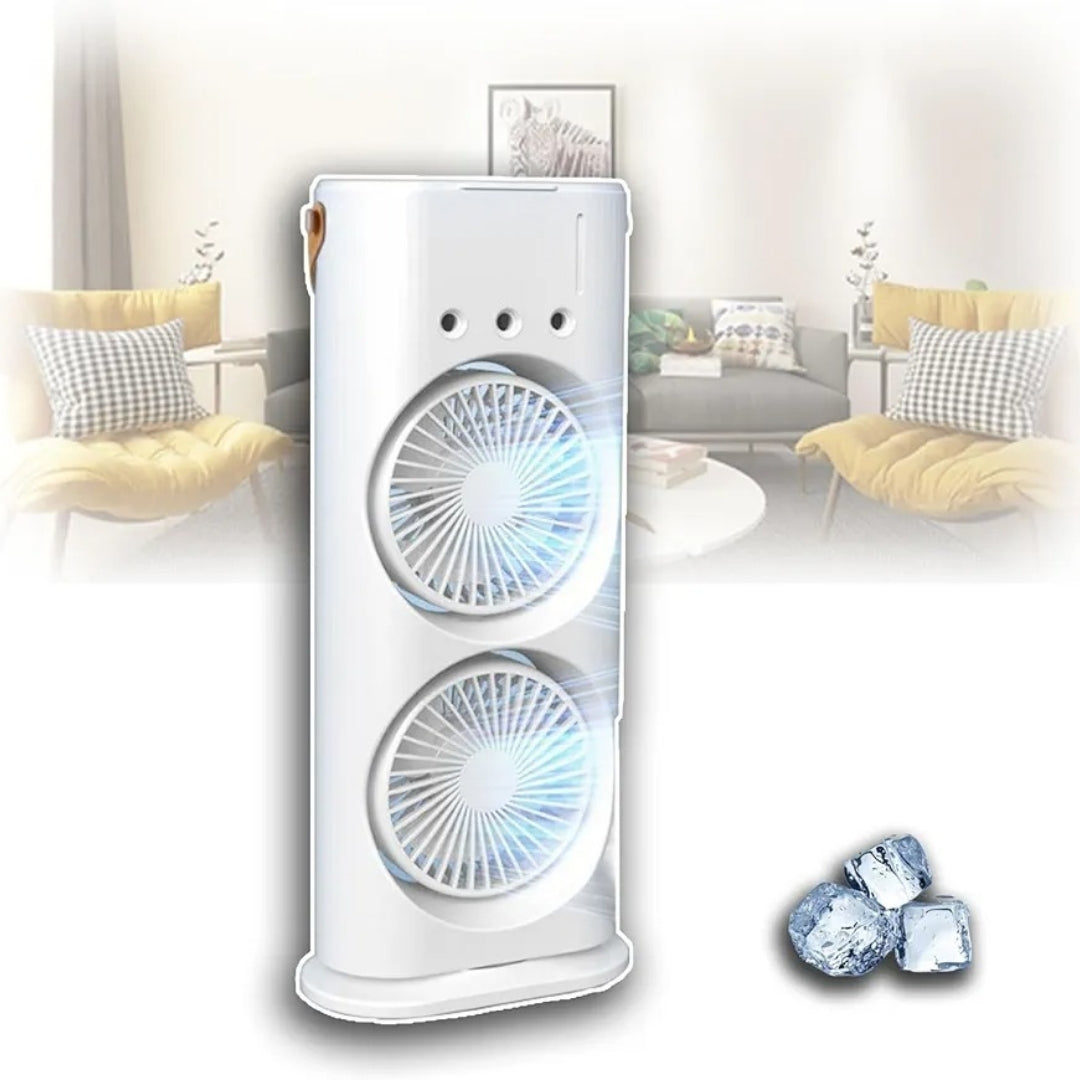 Air Cooler, Double Ended Spray Mist Fan USB Desktop, RGB Light