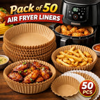 Air Fryer Paper Liners Non Stick Disposable Baking and Cooking Sheets - 50 Pack