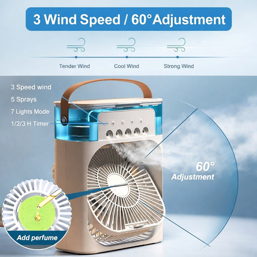 Air Cooler Fan, Mini Portable USB Personal Desktop Cooling Fan