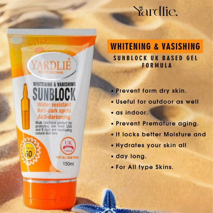YARDLIE Professional - SPF - 60 WHITENING & VANISHING SUNBLOCK 150ml