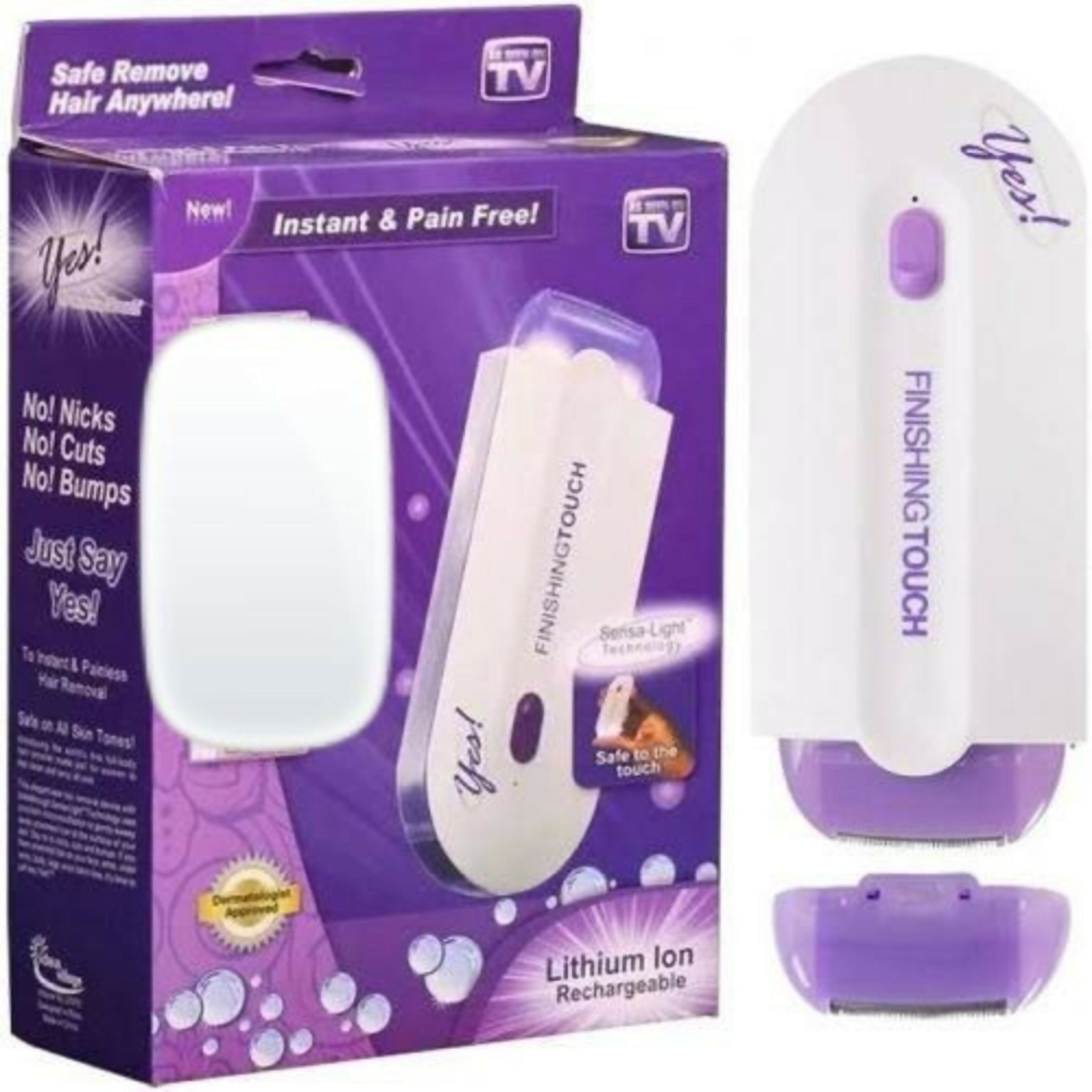 Finishing Touch Yes Hair Remover – Rechargeable Painless Facial & Body Hair Removal Device for Women | Electric Epilator for Face, Upper Lip, Underarms, Bikini & Legs