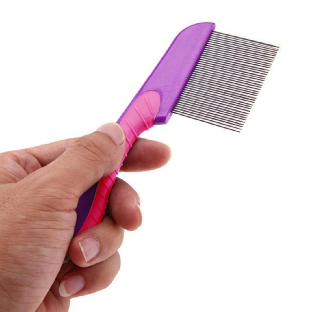 Anti Lice Comb Stainless Steel Needles Ergonomic Handle Reusable Hair Comb