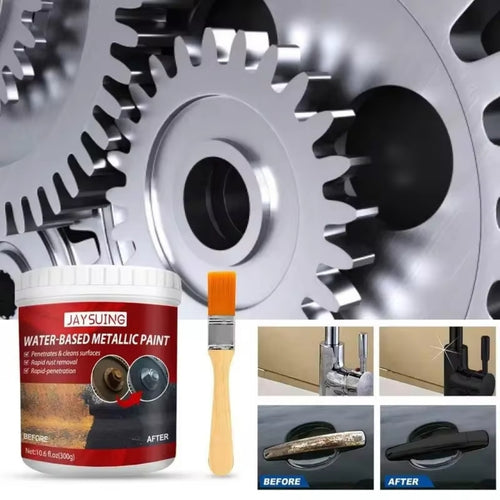 Anti Rust Metallic Paint, with Brush Water Based Coating - 300gm