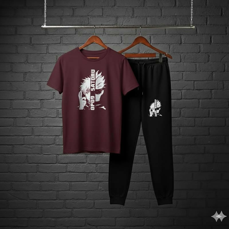 High_Quality Black track suit cartoon Anime street wear_Gojo satoru Edition Large