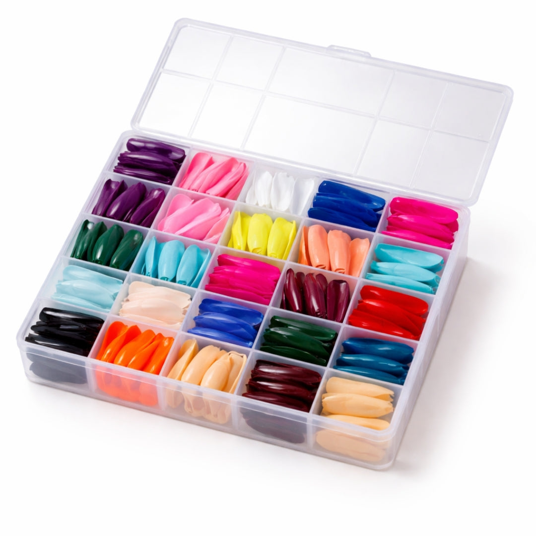Artificial Nails Pieces with Glue and Stickers Nail Kit - Pack 288