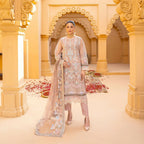 Semi-Stitched Net Embroidered Dress