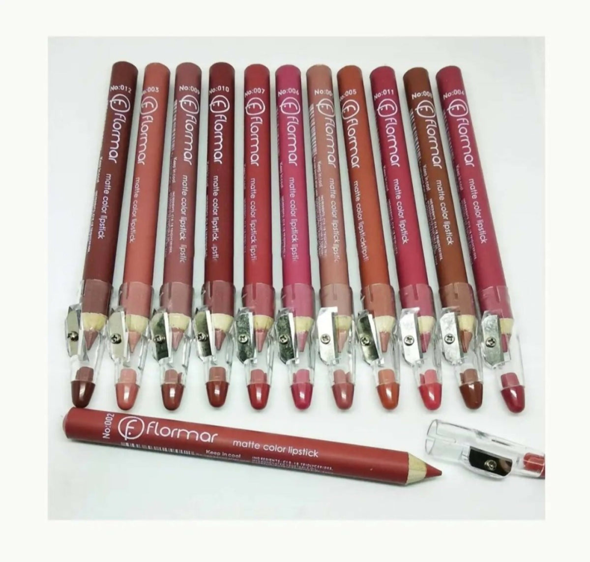 Set of 12/6 Pcs Matte Nude Colors Lip Liners Pigmented Lip Pencils