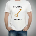 The Key & My Heart Style White T-Shirt – Key & Heart Design T-Shirts – Best Quality T-Shirts For Girls | T-Shirt For Women – T-Shirt For Men – My Heart, Small