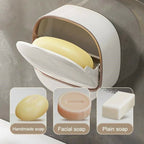 1Pcs soap Box wakk Mounted Light Luxury soap Holder Punch free Drain Laundry soap Box Easy cleaning ( Random color )