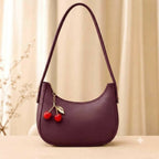 Cherry Charm Shoulder Purse Stylish Compact Durable Fashion Accessory Practical Choice For Daily Use Office College And Casual Outings - Black