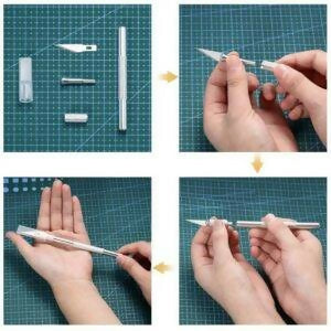 Pen Knife | Detail Precision Cutting tool | Paper, model making, etching, carving Cutter with 6 Blades + 1 Handle