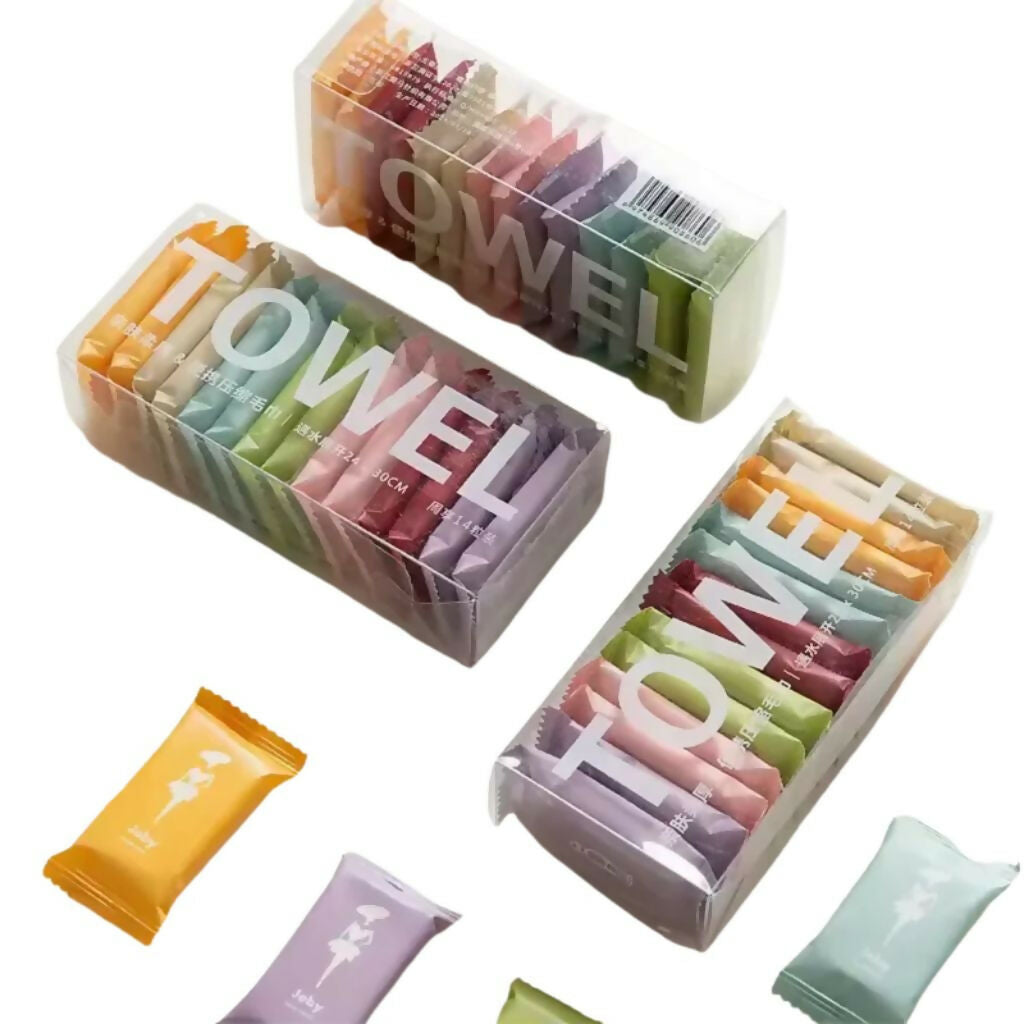Compressed Disposable Face Towels, Portable Travel Tissue
