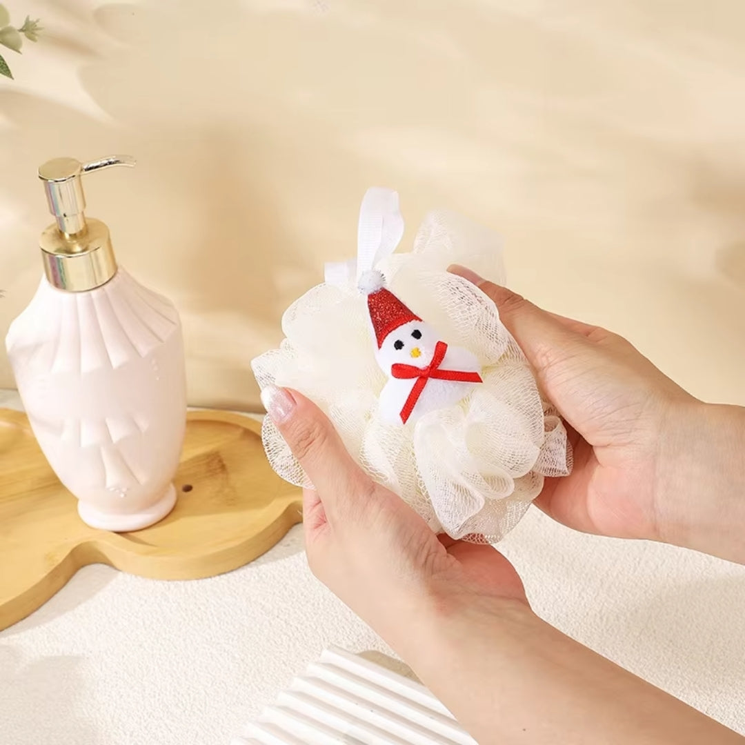Baby Bath Loofah Mesh Pouf Sponge with Toy Shower