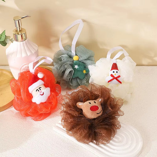 Baby Bath Loofah Mesh Pouf Sponge with Toy Shower