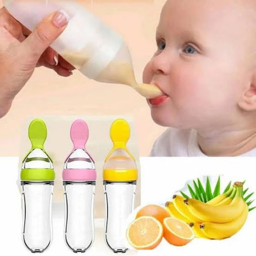 Baby Feeding Bottle With Spoon, Mess Free Feeder