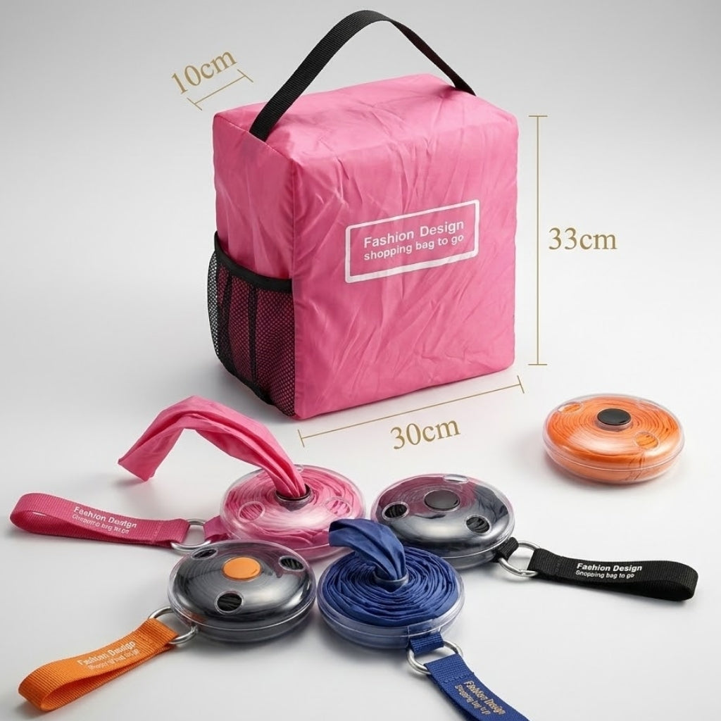 Bag, Foldable Roll Up Reusable Shopping, Eco Friendly Grocery