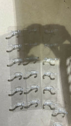 Pack of 3 Transparent 6‑Hooks Hanger | Self Adhesive | Waterproof & Reusable Wall Hooks | Multipurpose Strong Clips