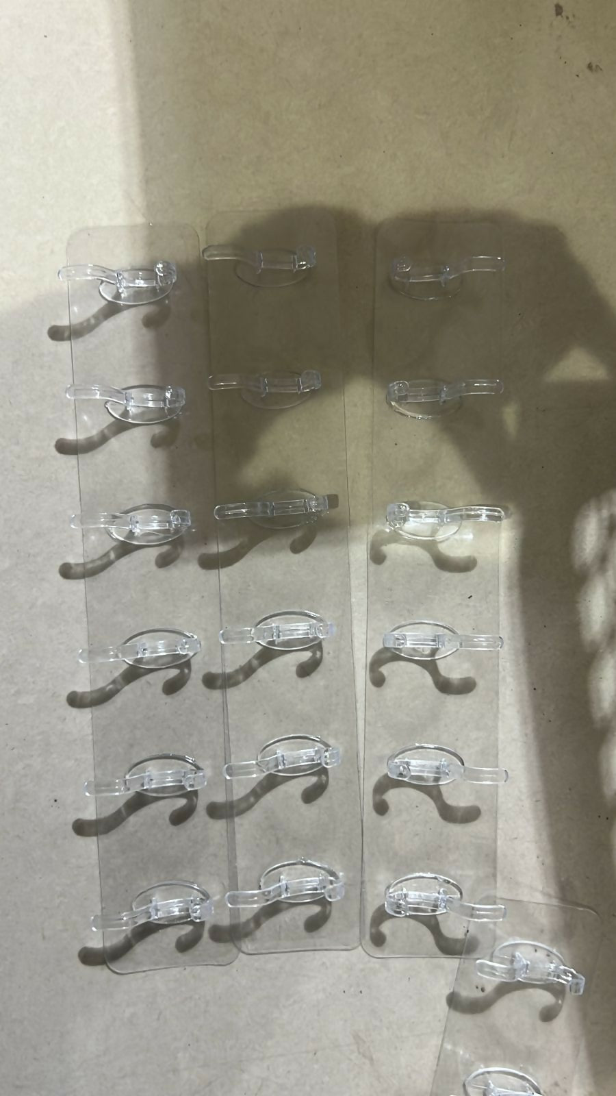 Pack of 3 Transparent 6‑Hooks Hanger | Self Adhesive | Waterproof & Reusable Wall Hooks | Multipurpose Strong Clips