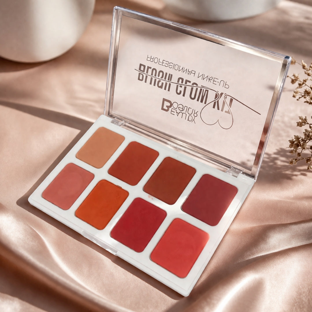 Beauty Color Blush Palette 8 Color High Pigment Blendable Glow Kit