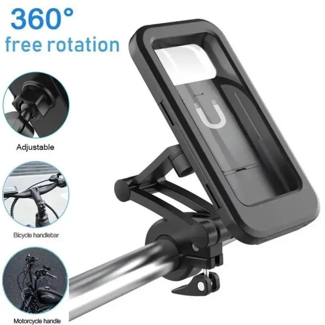 Bike Handlebar Waterproof Case Phone Holder,  Full Touch Screen Mount
